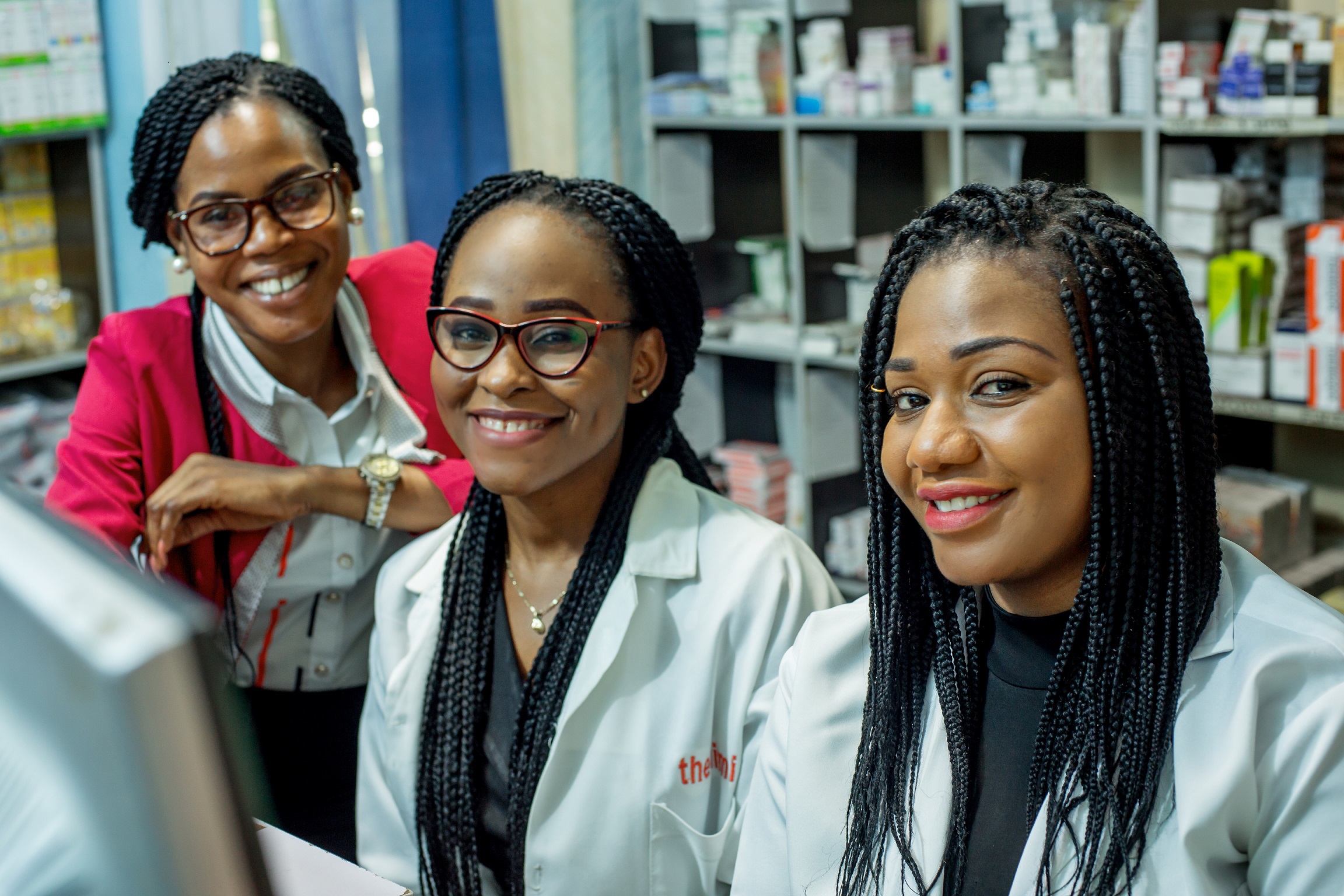 Limi pharmacy and care team members inside the hospital pharmacy